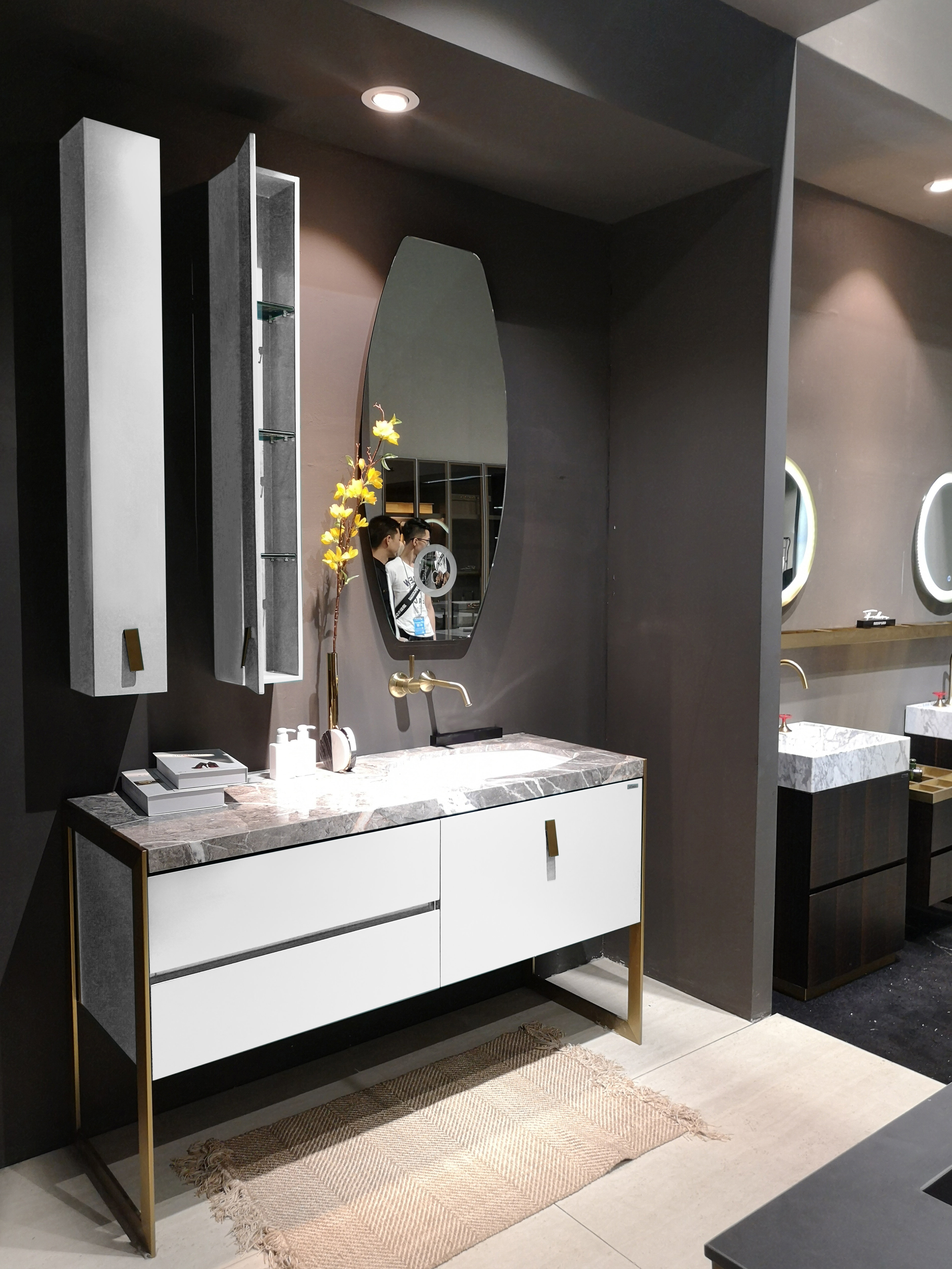 Mercer41 Carleen Bissoni- White Matte Bathroom Vanity Set 55" | Wayfair